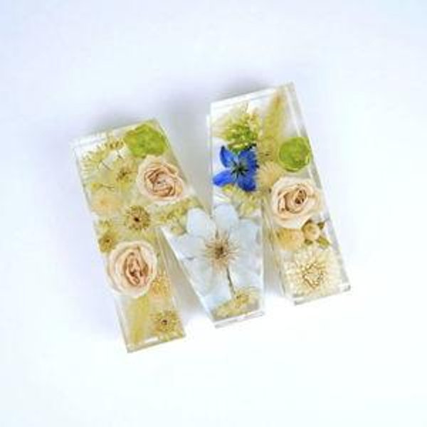 Letter - Resin Floral Block