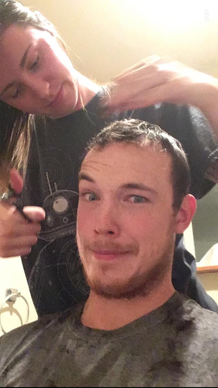 I somehow convinced Matthew to let me give him a haircut. Surprisingly, it didn't turn out half bad!!