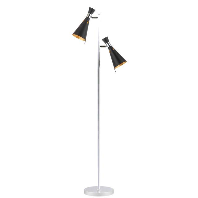 61.5" Efisio Floor Lamp Chrome (Includes LED Light Bulb)- Safavieh