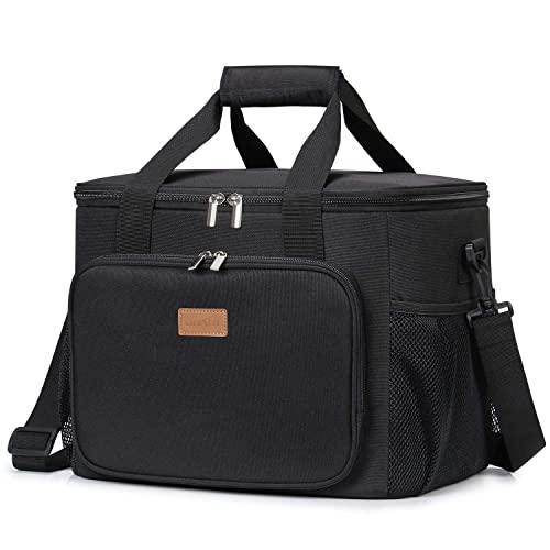Lifewit Collapsible Cooler Bag Insulated 24L (40-Can), Large Leakproof Soft Sided Portable Cooler Bag for Outdoor Travel Beach Picnic Camping BBQ Party, Black