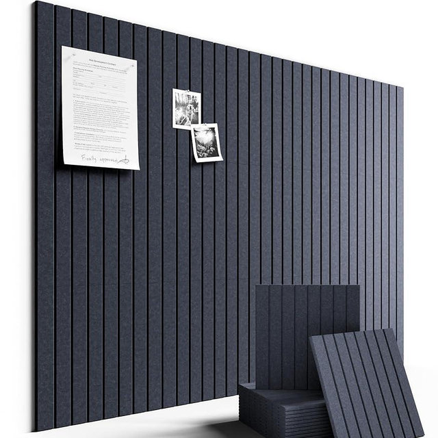 Fluxynara Large Felt Bulletin Board 48" X 36" Cork Board Alternative-12 Pack with 70 Safe Removable Adhesive Tabs, Cork Boards for Walls Cork Board for Home Office Classroom Pin Board -Navy Blue