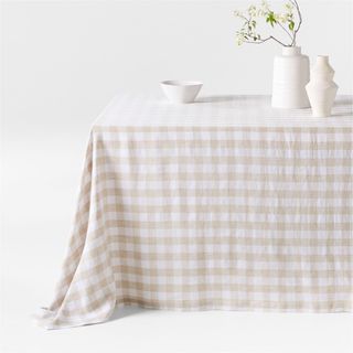 Marin Buffalo Check Oversized Linen Tablecloth