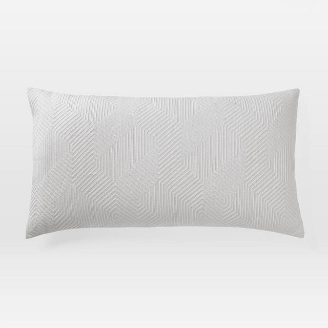 Organic Modern Geo King Sham, Stone Gray, Set Of 2