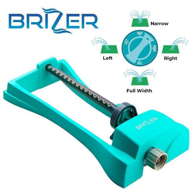 Brizer Oscillating Lawn Sprinkler, Waters 3,000 ft. of Lawn Care, Water Hose for Grass, Sprinkler for Yard, Sprinklers Oscillating, Garden Hose Nozzle, Water Sprinkler for Lawns (Aqua)