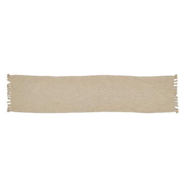 72" x 14" Cotton Textured Table Runner Khaki - Threshold™