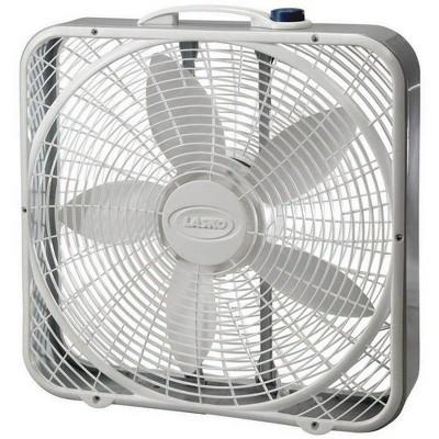 Lasko 3723 20 Inch 3-Speed Quiet Premium Steel High Air Volume Box Fan with Easy Carry Handle for Doorways, Windows and Home Rooms, White