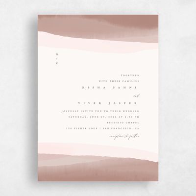 Café au Lait, Brown Wedding Invitation - Halloway Portrait