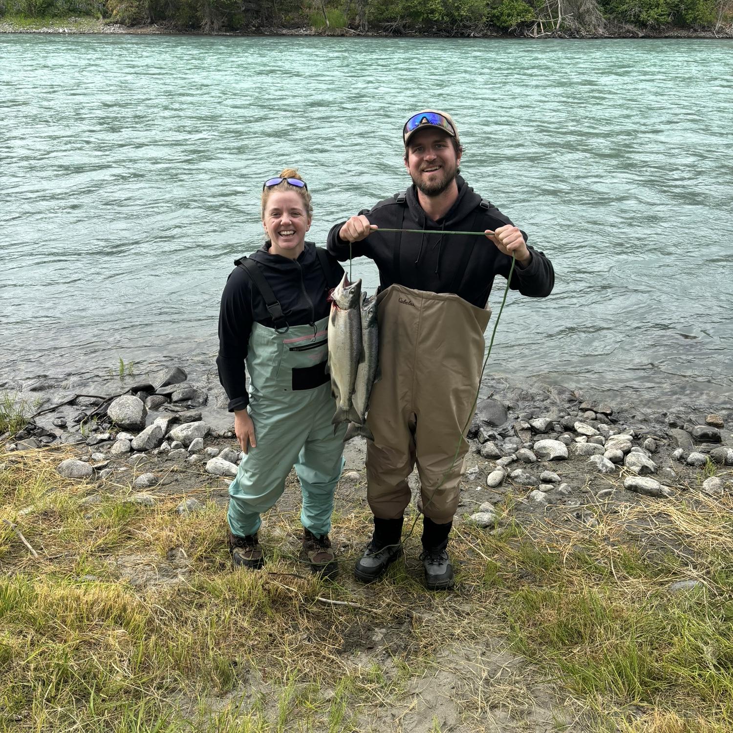 Despite the misleading photo, the true story is that Kelsey won fisherwoman of the trip :)
