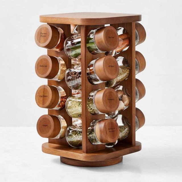 Hold Everything Revolving Spice Rack, Walnut Finish