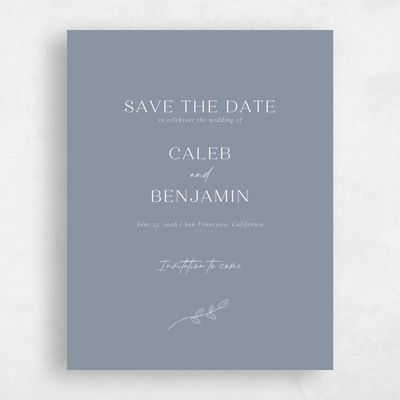 Dusty Blue Wedding Save the Date - Oakbrook Portrait