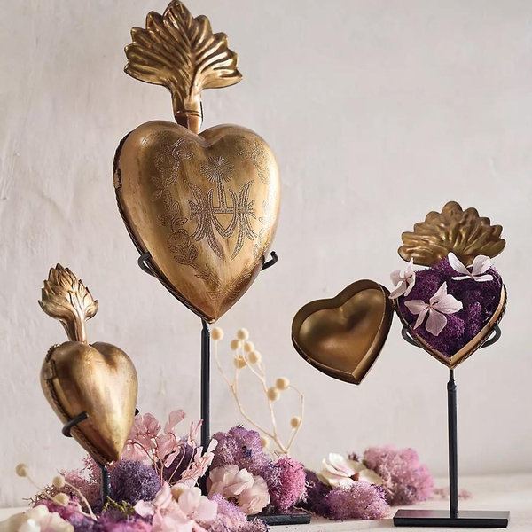 Brass Heart Curio + Stand - Small
