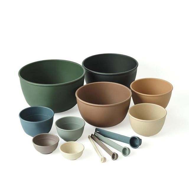 Bamboozle Astrik Baking Bundle | 5 Piece Mixing Bowl Set | Measuring Cups and Spoons | Cooking and Meal Prep | Dishwasher Safe | Microwave Safe | Alpine Forest