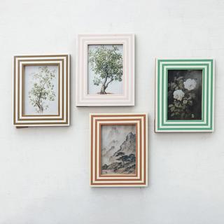 Assorted 4-Piece Striped Photo Frame Set