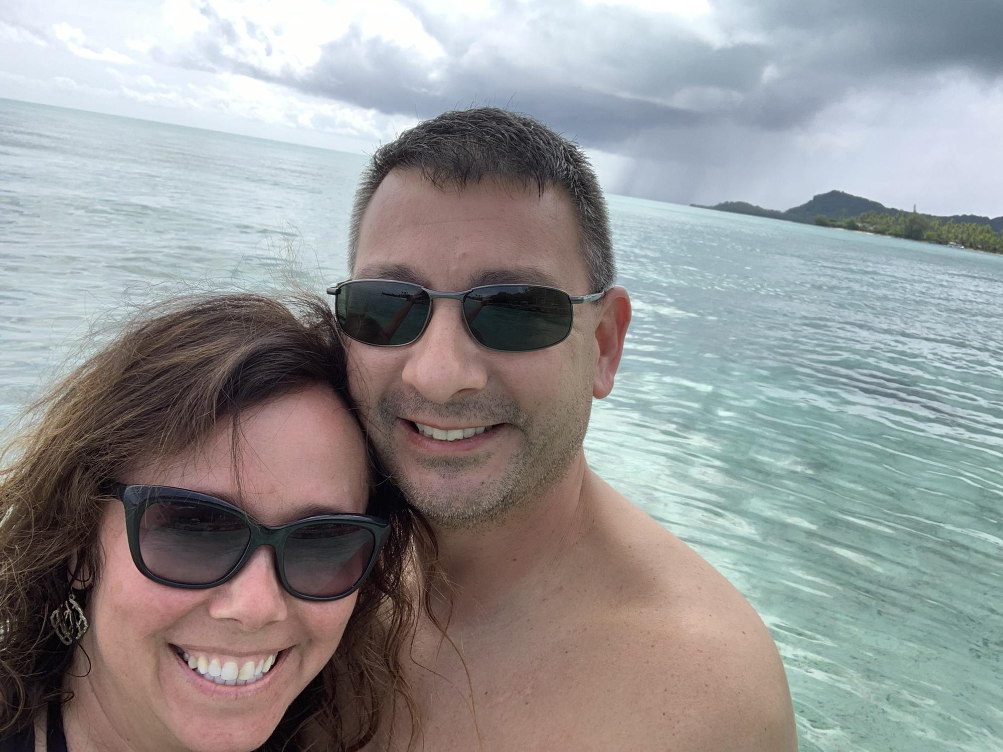Hiked to a swimming and snorkeling spot in Bora Bora.