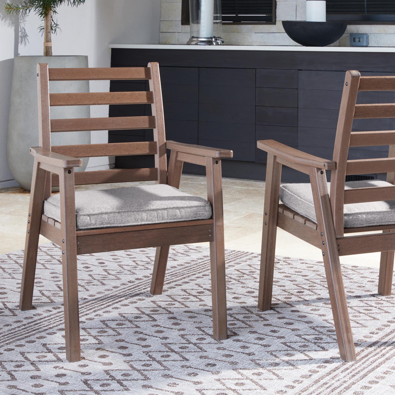 Ashley Furniture, Emmeline Cushioned Outdoor Arm Chair, Set of 2 Zola
