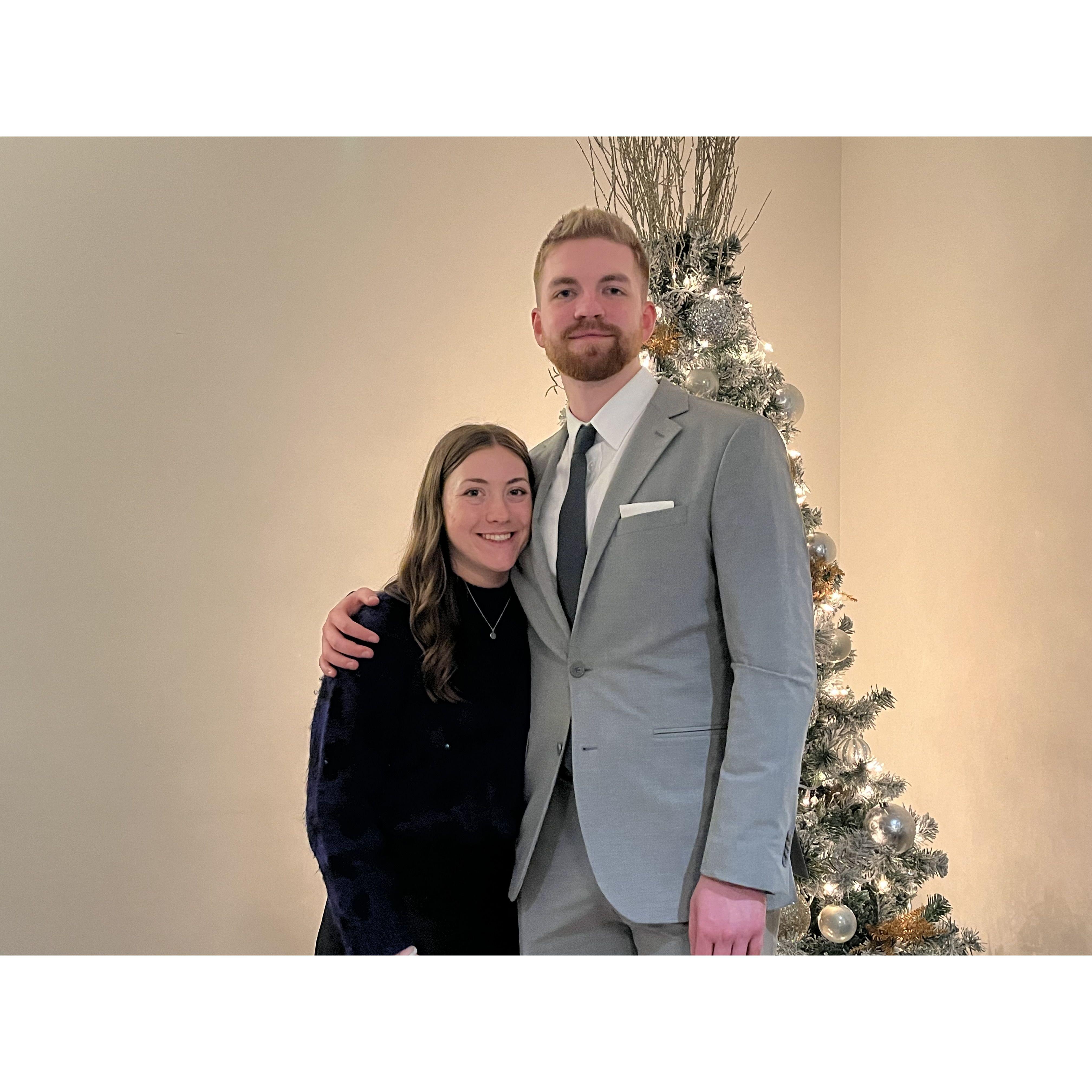 James and Kylie at his older brother Matthew's wedding (Dec. 2023)