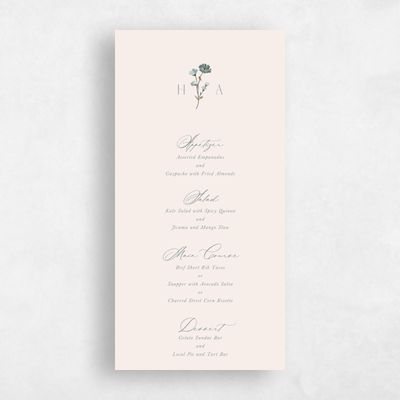 Linen, Beige Wedding Menu - Marlowe