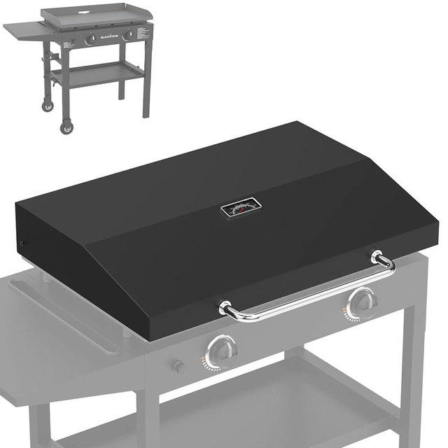 Upgrade Hinged Lid for Blackstone 28 Inch Omnivore Griddle 1517 2206 2351 2269 Griddle Hard Cover, Grill Hood Flat Top with Thermometer for Blackstone 5857
