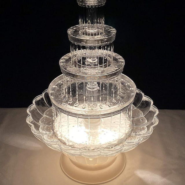 Crafts Central 18 Inch Lighted Clear Plastic Water Fountain for Weddings or Cake Centerpiece