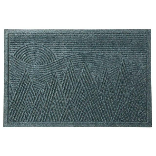 Everyspace Recycled Waterhog Doormat, Mountain Scene in Bluestone