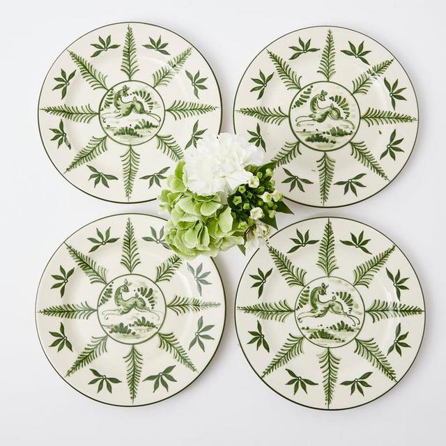 Hand Painted Woodland Dinner Plates (Set of 4)