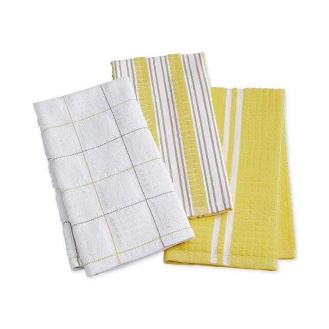 Martha Stewart Collection Yellow Kitchen Towels, Set of 3, Created for Macy's