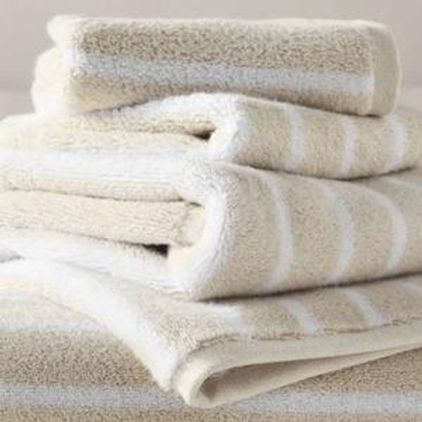 Super-Plush Turkish Cotton Hand Towels - Striped Stone