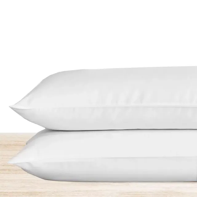 Luxury 600 Thread Count Pillowcases - 100% Cotton Sateen, Soft, Cool & Breathable by California Design Den - Bright White, King Pillowcases