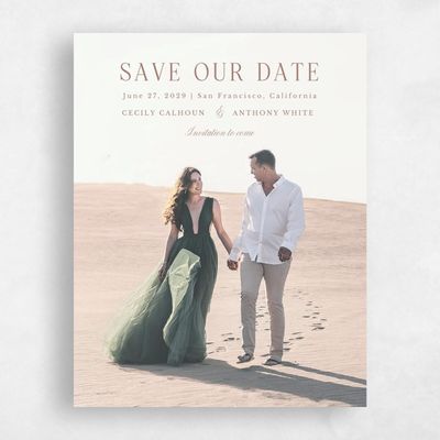 Chestnut, Brown Wedding Save the Date - Bianca Photo