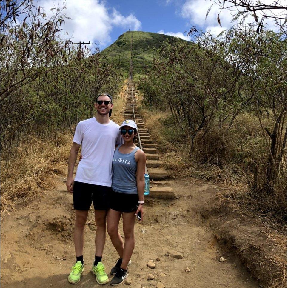 An example of this is the Koko Crater Railway Trailhead. Shama and Bryce supported each other and made it up and back from this steep hike in Hawaii.