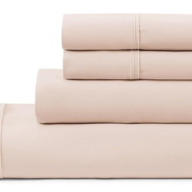 UGG Full Sheet Set 4-Piece Luxury Cooling Sheets Deep Pockets Premium Bedding with 2 Pillow Shams Hypoallergenic Machine Washable Soft Lightweight Bed Set for Bedroom, Full, Shell Pink (Hedi)