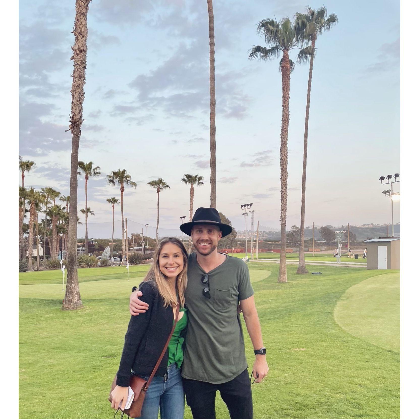 First mini golf date in Del Mar. Halee accidentally got a hole in 1 on her first hole!