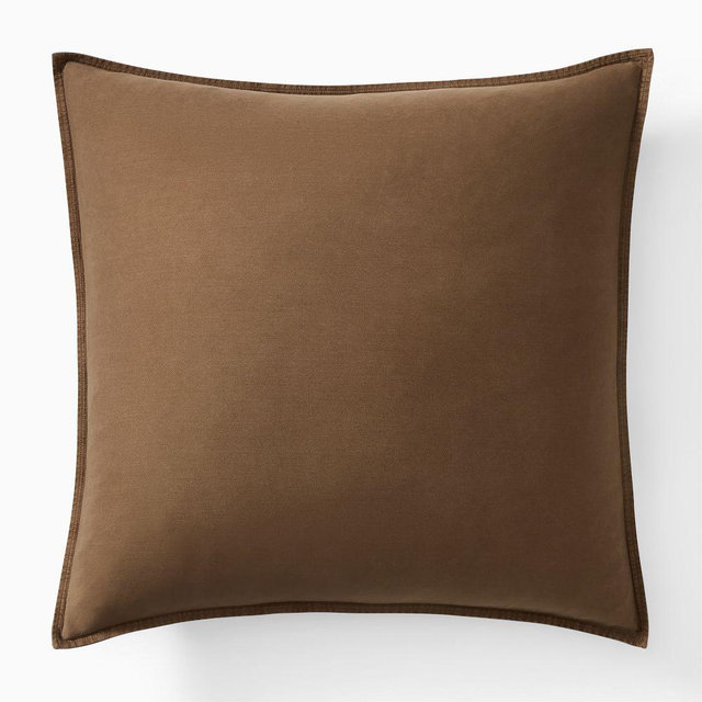 Brushed Tencel Twill Euro Sham, Cognac