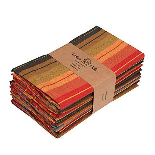 Urban Villa,Cuisine Stripes, Dinner Napkins,Everyday Use, Premium Quality,100% Cotton, Set of 12, Size 20X20 Inch, Over sized Cloth Napkins with Mitered Corners, Ultra Soft, Durable Hotel Quality