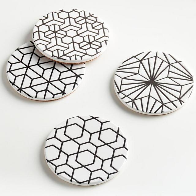 Crate and Barrel Geo Coasters, Set of 4