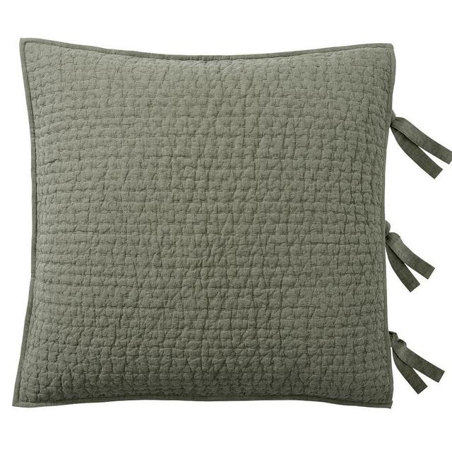Loden Pick-Stitch Cotton/Linen Quilted Sham, Euro