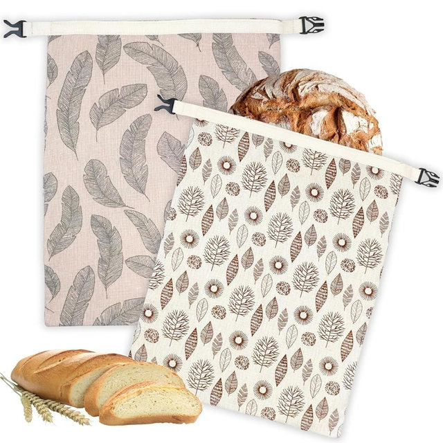 2 Pack Beeswax Bread Bags for Homemade Bread with Zipper, Large 13x17'' Reusable Beeswax Sourdough Bread Storage Bag, Keep Loaves Fresh Longer, Freezer Safe & Airtight, Natural, Zero Waste
