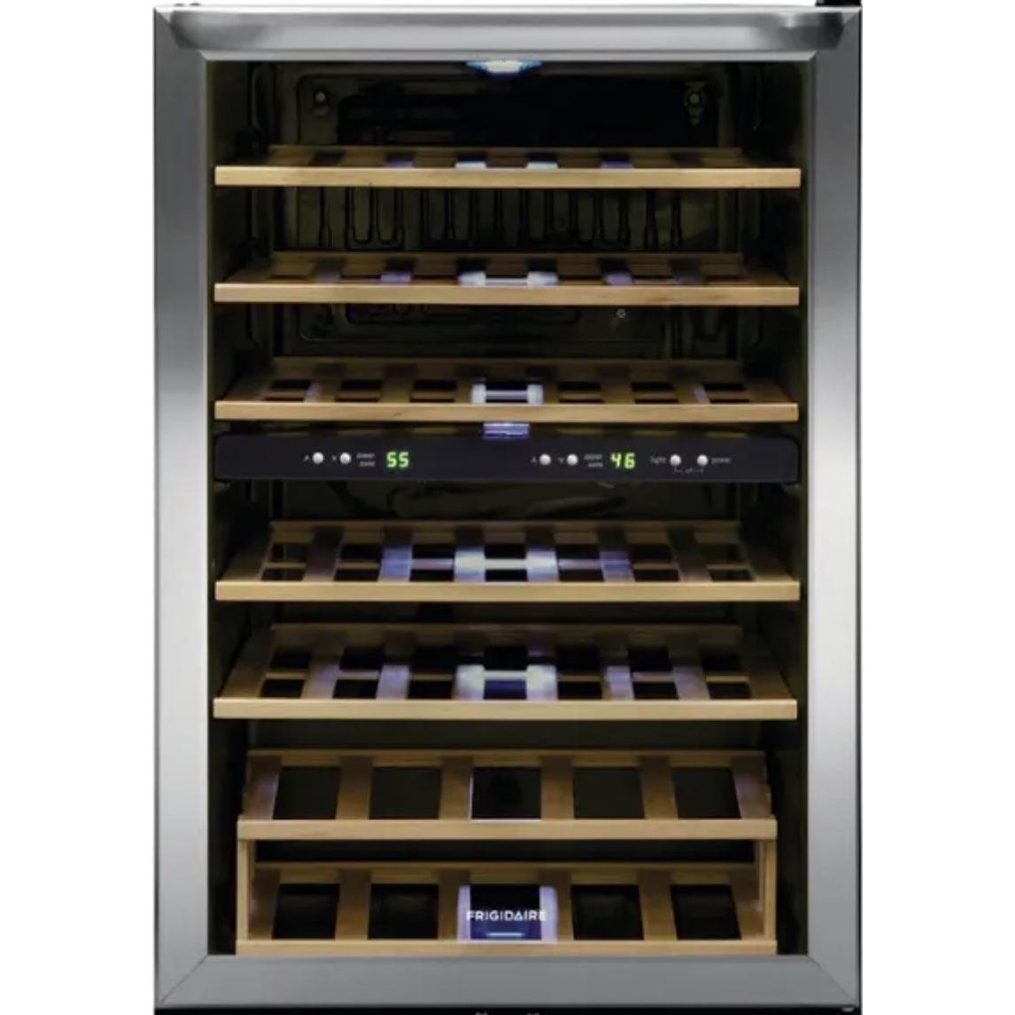 Frigidaire - 45 Bottle Two-Zone Wine Cooler - Stainless steel