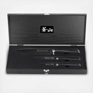 K Series 3-Piece Knife Starter Set with Wood Presentation Box