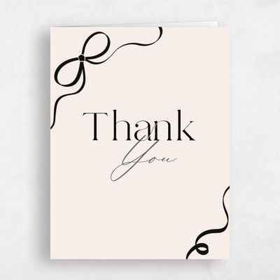 Beige Whimsical Wedding Thank You - Alba Portrait