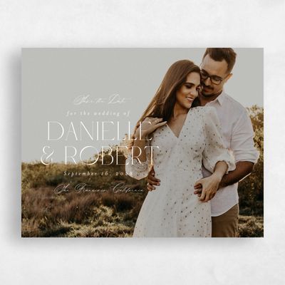 White Simple Wedding Save the Date - Orvieto Landscape