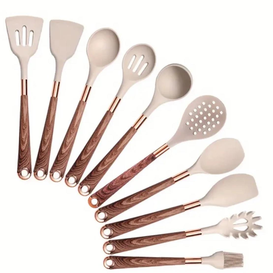 Gold Plated Silicone Cooking Utensil Set