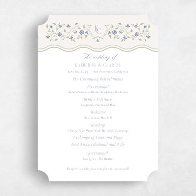 Beige Ticket Wedding Program - Siofra