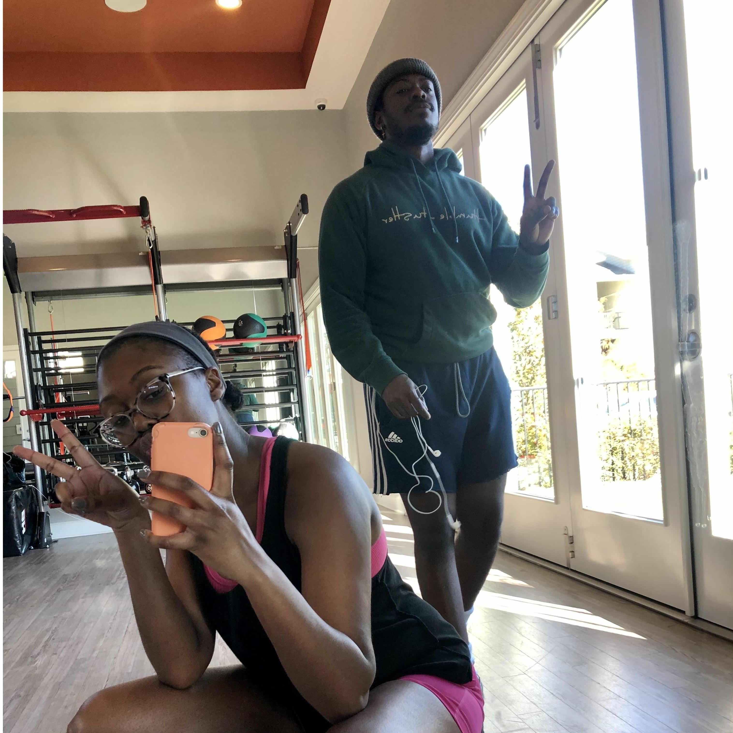 The couple that works out together...?