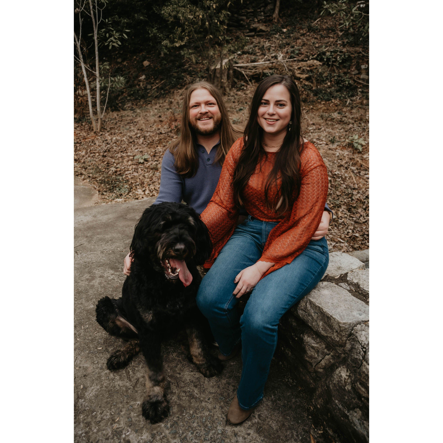 Family photo with our dog, Kelso
