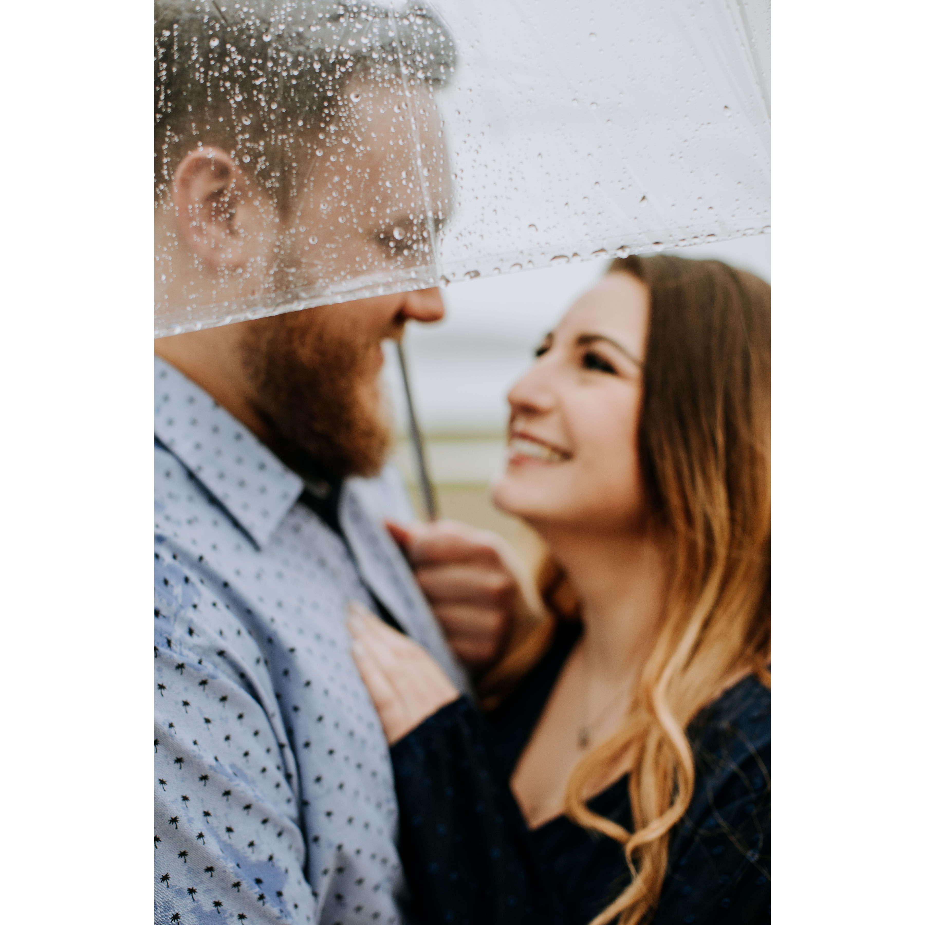 2021- Geoff planned a photoshoot for our 5 year anniversary.. it torrentially down-poured but we still had fun!