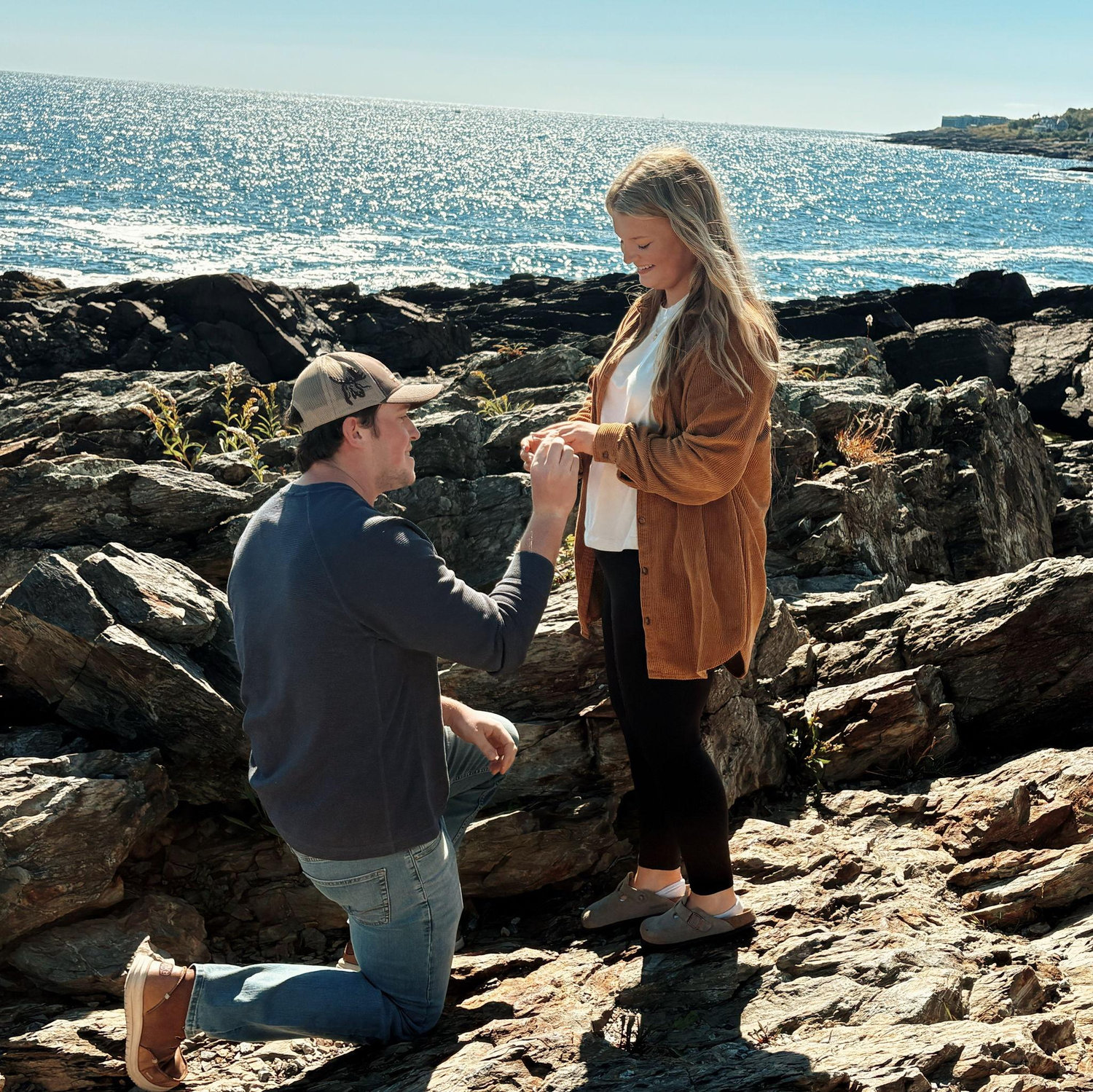 Ryder proposed at Perkins Cove on vacation in Maine