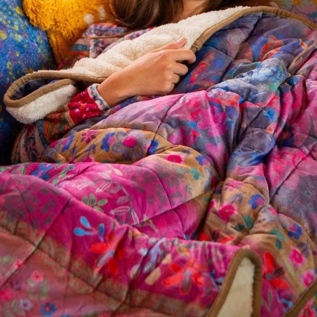 Cozy Weighted Blanket - Jewel Border