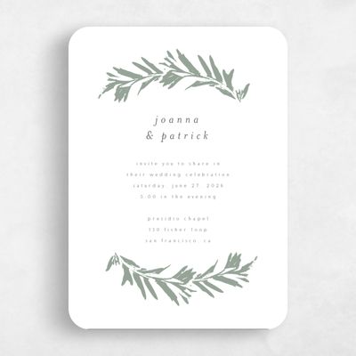 White Rounded Wedding Invitation - Callahan Portrait