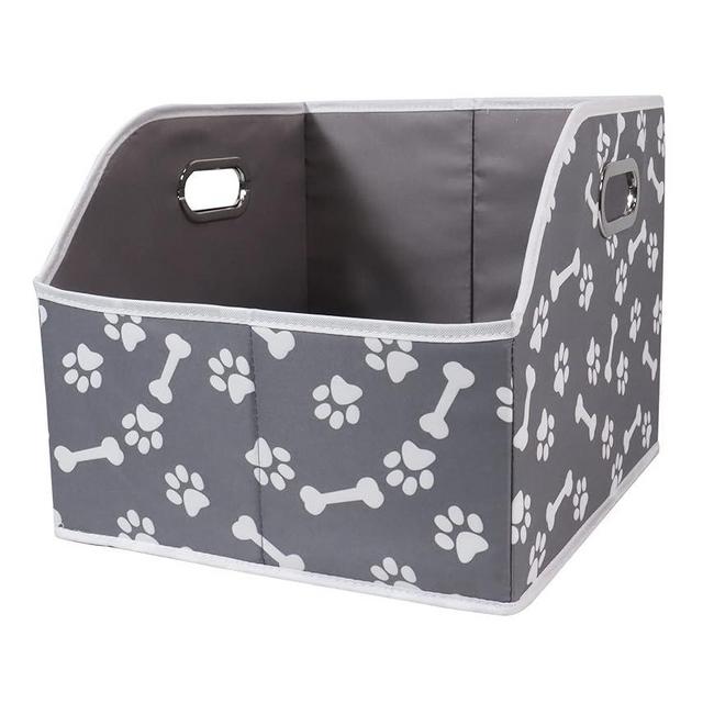 Geyecete Big Dog Toys Storage Bins Canvas Foldable Fabric Trapezoid with metal handles pet Baskets,Storage Bin Large toy box Organizer-BonePaw